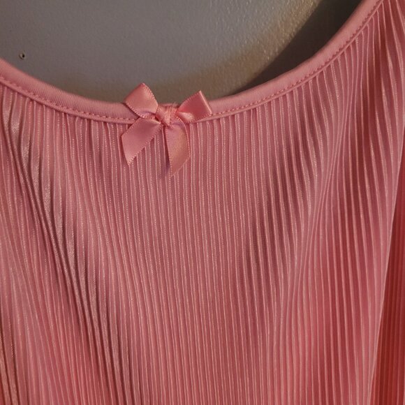 SZ 4XL Pink Slinky Crushed Style Summer Dress Bow and Spaghetti Straps - Picture 2 of 4